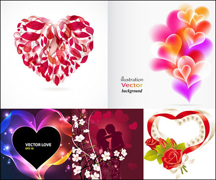 Romantique en forme de coeur Vector Graphics