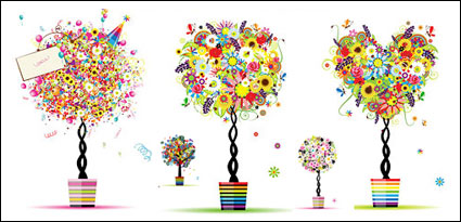 Motif color compos de petits arbres