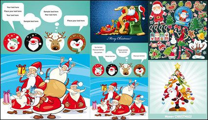 Plusieurs mignon thme de Noël Vector