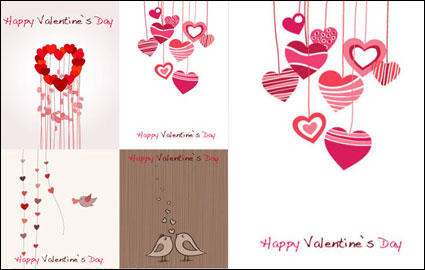 Lovely romantique Saint Valentin matriels de voeux cartes vectorielles