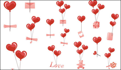 {Saint Valentin en forme de cœur lment matriel vecteur ballons}
