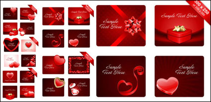 Saint Valentin lments romantiques - Vecteur