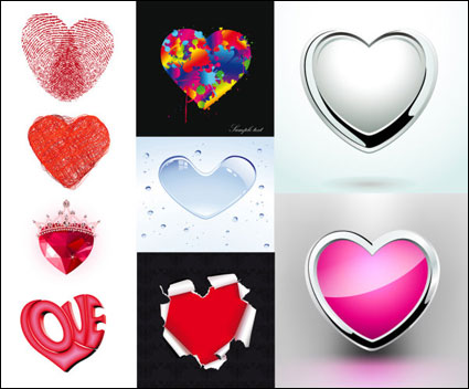 En forme de coeur matriel vecteur lment de motif