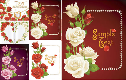 Roses du matriel vecteur de cartes