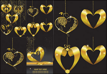 Or Vecteur pendentif en forme de coeur