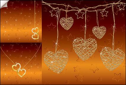 Vecteur collier pendentif coeur