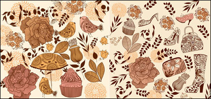 Femme modle vectoriel fleurs sujet