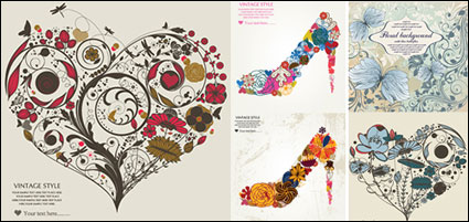 Motif compos de hauts talons et matriel vecteur coeurs