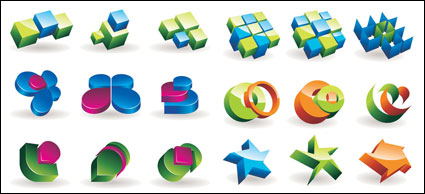 Trois dimensions matrielles graphiques vectoriels icône