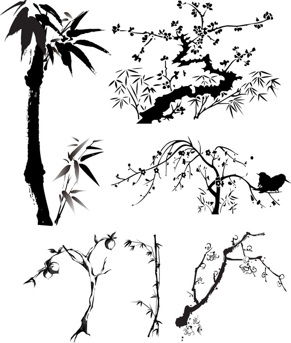 Chine Wind Vector encre v¨¦g¨¦tale mat¨¦riel
