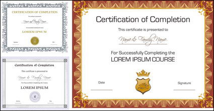 Vector design certificat de trois