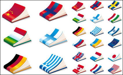 Notebook couvrir drapeau national - Vector