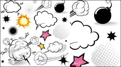 De style cartoon couche nuageuse champignons 01 - Vector