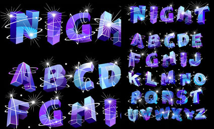 Trois dimensions flash alphabet vecteur