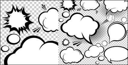 De style cartoon couche nuageuse champignons 02 - Vector