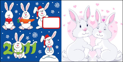 Beau Noël Lapin - Vecteur