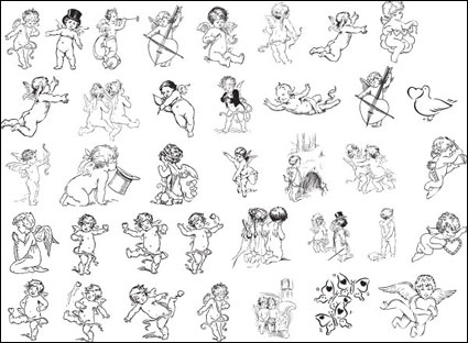 Dessin au trait de Cupidon