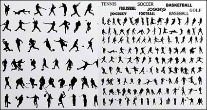Vector silhouettes de joueurs diffrents