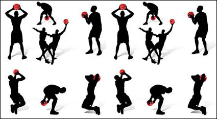 Silhouette de figurines de basket-ball