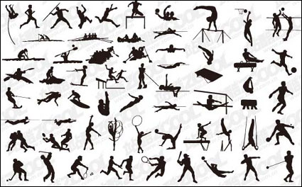 Varit des actions sportives Vector silhouette