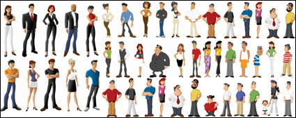 Toutes sortes de personnages de bande dessine - Vector