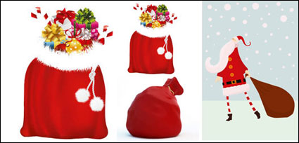 Santa Claus et sacs-cadeaux - Vector
