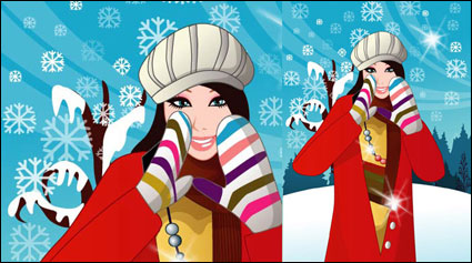 Hiver femme vecteur 6