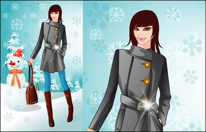Hiver femme vecteur 5