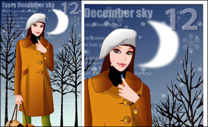 Hiver femme vecteur 4