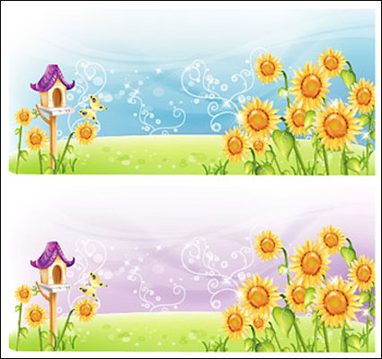 Paysages de tournesol Vector