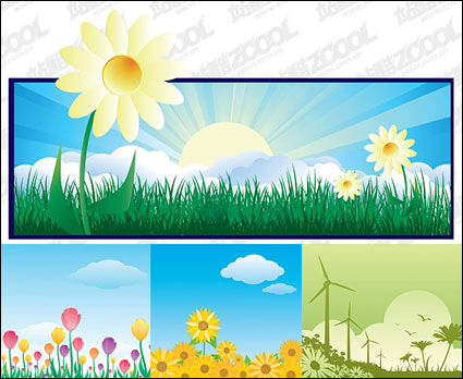 Belle illustration thme des fleurs