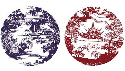 Architecture de paysage dcoupage de papier - vecteur matriel