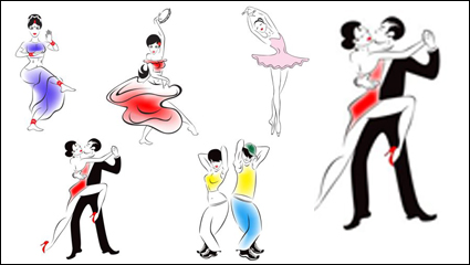 les gens danser la silhouette 02 - matriel vecteur