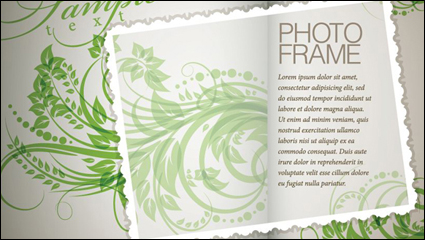 Plantez des fleurs et des modles de texte dans le matriel vecteur de fond