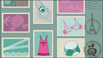 Illustration de bande dessine de timbres 03 - matriel vecteur