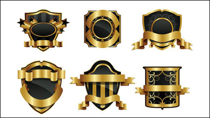 Or bouclier matriel vecteur de badge