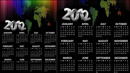 2012 documents calendrier template vecteur