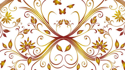 Fleur et le motif papillon vecteur de fond matriau