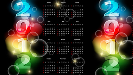 Calendrier 2012 01 - vecteur