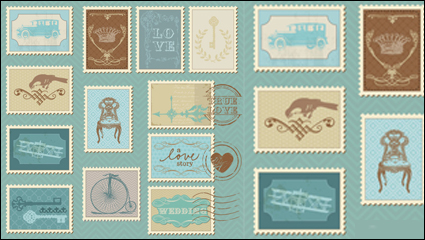 Illustration de bande dessine de timbres 05 - vecteur