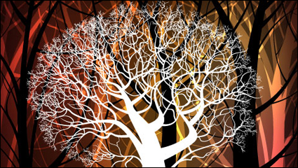 Fond la silhouette des arbres 02 - vecteur