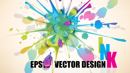 Fond splash de couleur de peinture 04 - vecteur