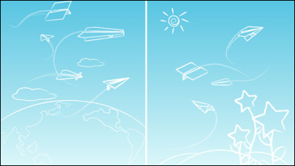Avion en papier Ligne vecteur matriel graffiti