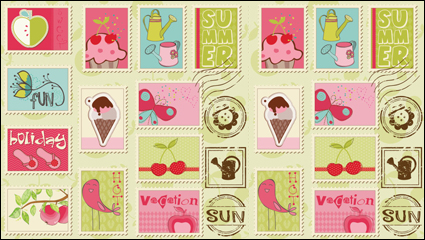 Illustrations de bande dessine de timbres 02 - vecteur