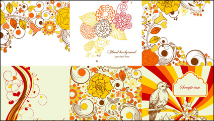 Exquise motifs peints  la main 01 - Vector