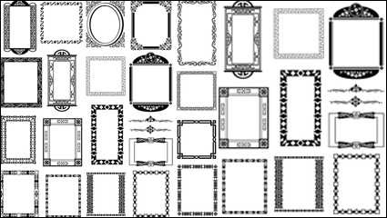 Noir et blanc motifs coin frontire 01 - Vector