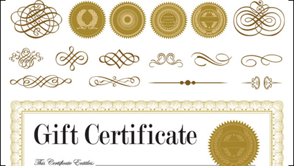 Certificat et boîte  bijoux de badge 01 - Vector