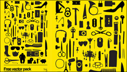 Sophistiqu silhouette outils - vecteur