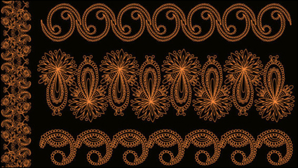 Orange dentelle vecteur matriel -1