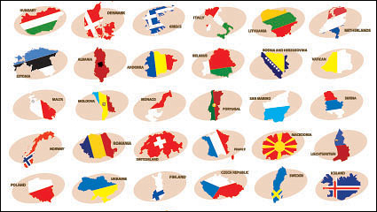 Colorful matriel cartographique vecteur silhouette -1